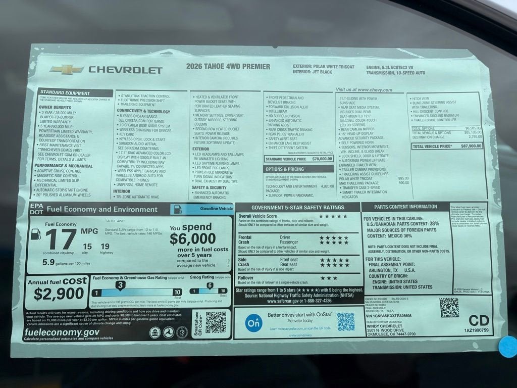2026 Chevrolet Tahoe Premier